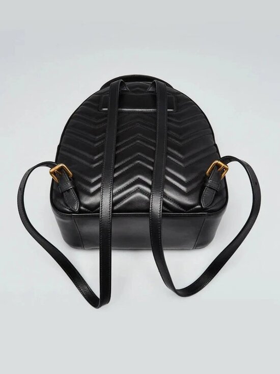 Gucci Black Quilted Leather Marmont Backpack Bag main image 6